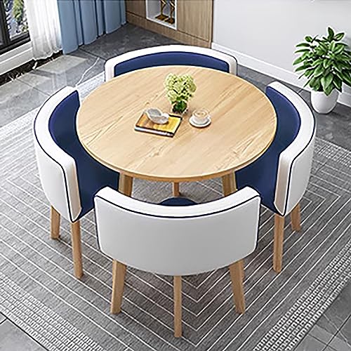Kompakter Tisch und Stuhl Set für kleine Büros, Empfangsräume, Kaffeebesprechungen, runder Verhandlungstisch & Stühle für Verkaufsgeschäfte und Diskussionen von Generisch