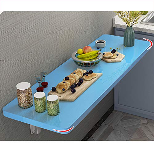 Kompakter Wandklapptisch Blau (80 x 30 cm) Vielseitiger Küchen-/Computertisch Leicht zu reinigen Glatte Oberfläche Ideal für kleine Räume Platzsparendes Design von Generisch