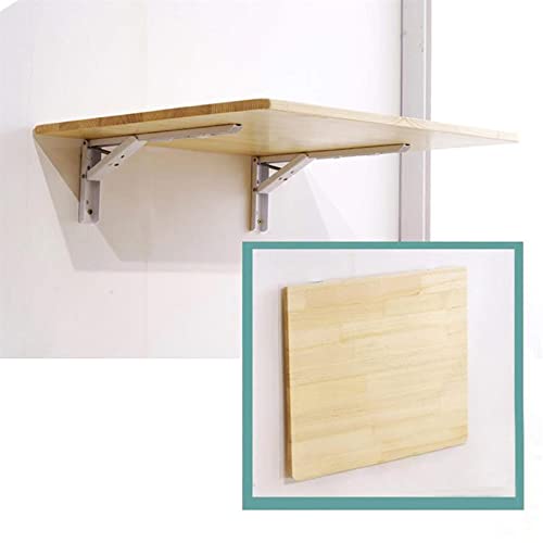Kompakter faltbarer Wandtisch, klein, platzsparend, Massivholzschreibtisch für Esszimmer, Küche, Balkon, Heimbüro, Hellbraun, 70 x 40 cm von Generisch