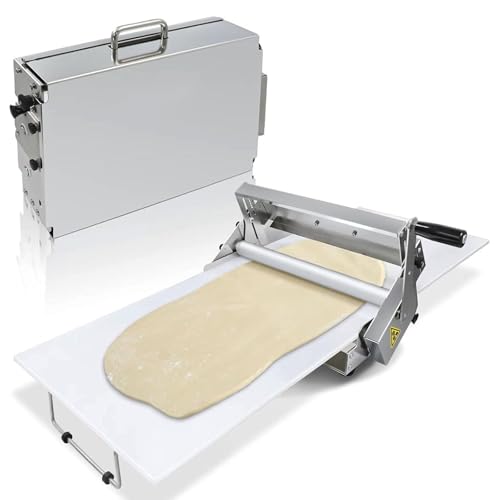 Kompakter manueller Teigroller, Edelstahl Teigroller mit einstellbarer Dicke für Bäckerei, Blätterteig, hausgemachten Teig Kompakter manueller Teigroller, Edelstahl Teigroller mit einstellbarer Dicke für Bäckerei, Blätterteig, hausgemachten Teig von Generisch