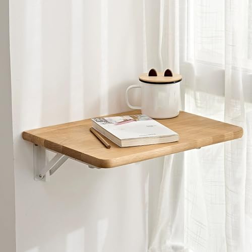 Kompakter wandmontierter Holzschreibtisch, faltbarer schwebender Tisch mit Metallregalhalterung für Küche, Esszimmer oder Waschküche, 40 x 40 cm Kompakter wandmontierter Holzschreibtisch, faltbarer schwebender Tisch mit Metallregalhalterung für Küche, Esszimmer oder Waschküche, 40 x 40 cm von Generisch