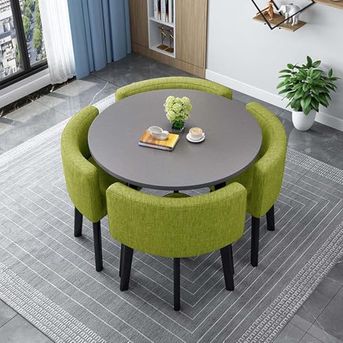 Kompaktes 4-Personen-Esstisch-Set mit Stühlen, platzsparendes rundes oder eckiges Design für kleine Küchen und Wohnungen von Generisch