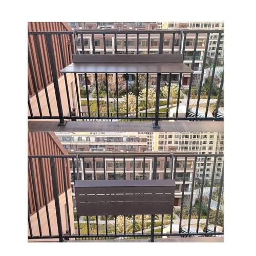 Kompaktes Balkonmöbel-Set – Faltbarer Outdoor-Tisch für Terrasse, Bartisch für Geländer, wandmontierter Schreibtisch, kompatibel mit verschiedenen Balustraden (L x B x B): 100 x 37 cm von Generisch