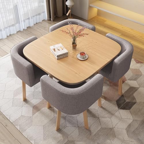 Kompaktes quadratisches Tisch- und Stühle-Set für Büro, Empfang, Konferenzen, Küche, Esszimmer und Frühstücksbar, platzsparendes nordisches Design von Generisch