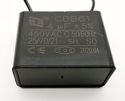Kondensator - 450V~ AC 1µF-25µF uf +-5% CBB61 Motorkondensator,Anlaufkondensator,Starterkondensator,Betriebskondensator (4 µF) von Kraftfeld