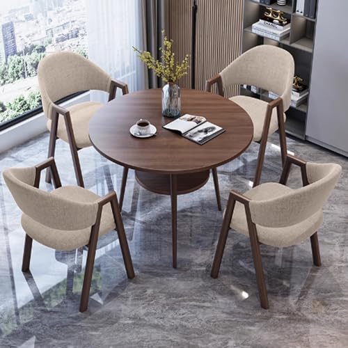 Konferenztisch-Set mit Stühlen - Kleiner runder Konferenzraumtisch für Büro, Küche, Esszimmer oder geschäftliche Nutzung, doppellagiges Design, ideal für Kaffee- oder Konferenzräume Konferenztisch-Set mit Stühlen - Kleiner runder Konferenzraumtisch für Büro, Küche, Esszimmer oder geschäftliche Nutzung, doppellagiges Design, ideal für Kaffee- oder Konferenzräume von Generisch