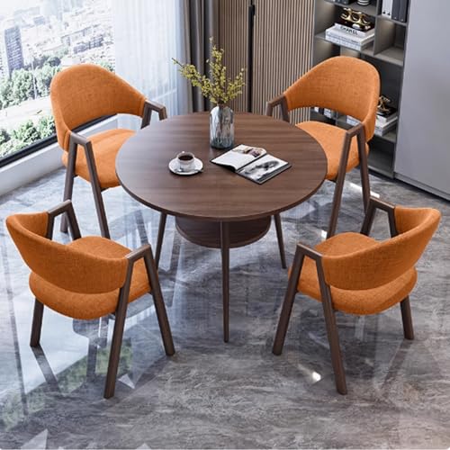 Konferenztisch-Set mit Stühlen - Kleiner runder Konferenzraumtisch für Büro, Küche, Esszimmer oder geschäftliche Nutzung, doppellagiges Design, ideal für Kaffee- oder Konferenzräume von Generisch