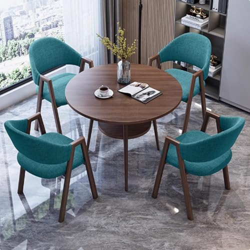 Konferenztisch-Set mit Stühlen - Kleiner runder Konferenzraumtisch für Büro, Küche, Esszimmer oder geschäftliche Nutzung, doppellagiges Design, ideal für Kaffee- oder Konferenzräume Konferenztisch-Set mit Stühlen - Kleiner runder Konferenzraumtisch für Büro, Küche, Esszimmer oder geschäftliche Nutzung, doppellagiges Design, ideal für Kaffee- oder Konferenzräume von Generisch
