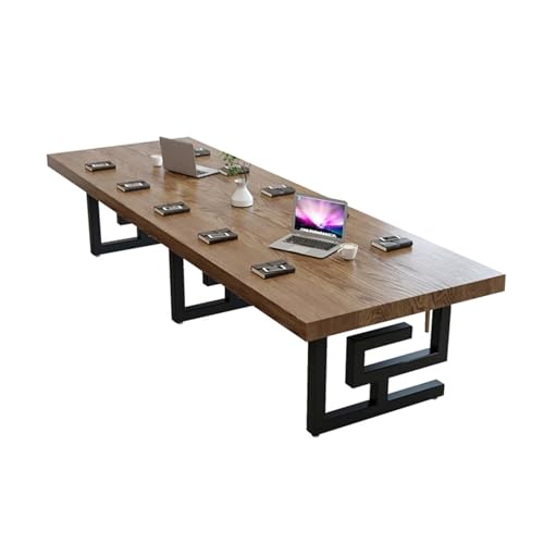 Konferenztisch aus Massivholz mit Rahmen aus Karbonstahl, geräumiges Design für 4-8 Personen, ideal für Büro- und Heimbüroumgebungen Konferenztisch aus Massivholz mit Rahmen aus Karbonstahl, geräumiges Design für 4-8 Personen, ideal für Büro- und Heimbüroumgebungen von Generisch