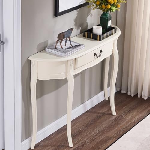 Konsolentisch, eleganter Vintage Eingangstisch mit Schublade, Halbmond Sofatisch für Wohnzimmer und Korridor Konsolentisch, eleganter Vintage Eingangstisch mit Schublade, Halbmond Sofatisch für Wohnzimmer und Korridor von Generisch
