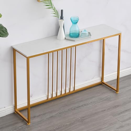 Konsolentisch, schmaler hinter Sofatisch mit geometrischem Metallfuß, moderner Eingangsbereich, Foyer, Flurtisch für Wohnzimmer oder Flur von Generisch