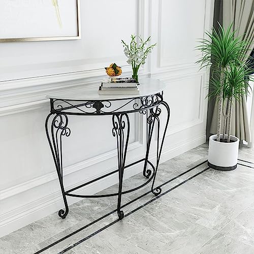 Konsolentisch Modern - Metallrahmen Halbkreis Eingangstisch für Wohnzimmer, Flur, kleine Räume, einfach zu montieren Konsolentisch Modern - Metallrahmen Halbkreis Eingangstisch für Wohnzimmer, Flur, kleine Räume, einfach zu montieren von Generisch