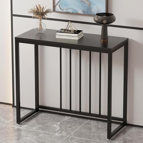Konsolentisch Modern - Schmaler Sofatisch mit Holzplatte und Metallgestell für Wohnzimmer, Eingang, Foyer, Büro von Generisch