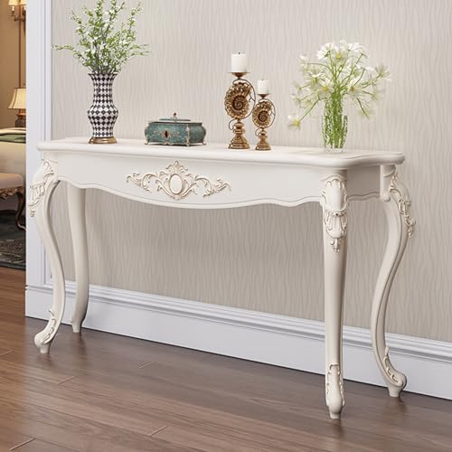 Konsolentisch – Vintage Flur Eingang Display Tisch, elegante dekorative Möbel mit Beinen für Foyer von Generisch
