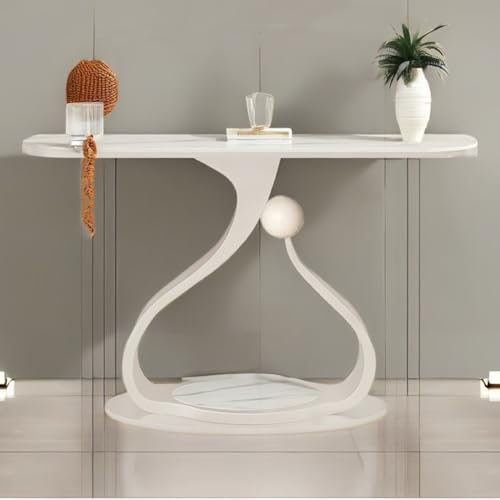 Konsolentisch für den Eingangsbereich, Platte aus Kunstmarmor, ideal für hinter Couch oder Sofa, verschönert den Wohnraum, modernes Design, stabile Konstruktion Konsolentisch für den Eingangsbereich, Platte aus Kunstmarmor, ideal für hinter Couch oder Sofa, verschönert den Wohnraum, modernes Design, stabile Konstruktion von Generisch