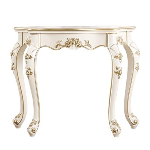 Konsolentisch im Vintage-Stil mit Blumenschnitzerei und Cabriolbeinen, eleganter Eingangsbereich, schmaler Tisch für Wohnzimmer, Flur, Schlafzimmer Dekoration von Generisch