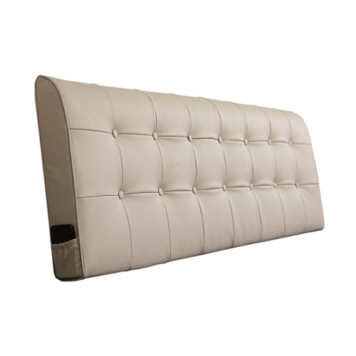 Kopfteil aus Kunstleder, zur Wandmontage, mit Knopfleiste, Rückenlehne und Lendenwirbelstützkissen für Schlafzimmer, Schlafsaal, Tagesbett, 149,9 cm, Queen-Size-Größe, Khaki Kopfteil aus Kunstleder, zur Wandmontage, mit Knopfleiste, Rückenlehne und Lendenwirbelstützkissen für Schlafzimmer, Schlafsaal, Tagesbett, 149,9 cm, Queen-Size-Größe, Khaki von Generisch