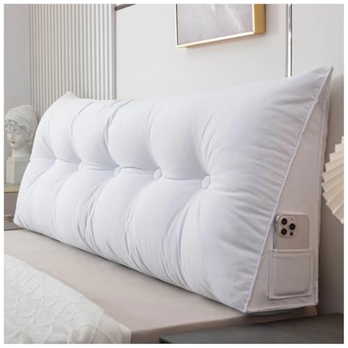 Kopfteil aus Leinen, dreieckig, 50 cm hoch, Stützkissen für Tagesbett, Sofa und Stuhl, abnehmbarer, waschbarer Bezug, Größe: 180 x 50 x 20 cm, Beige Kopfteil aus Leinen, dreieckig, 50 cm hoch, Stützkissen für Tagesbett, Sofa und Stuhl, abnehmbarer, waschbarer Bezug, Größe: 180 x 50 x 20 cm, Beige von Generisch