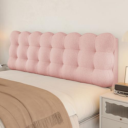 Kopfteilbezüge, dickes 10 cm großes Lesekissen und Rückenstütze für Doppelbett, gepolsterte Wandpaneele für Kollisionsschutz, perfekt für Komfort am Nachttisch, 210 x 60 x 10 cm, Rosa von Generisch