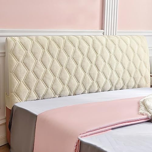 Kopfteilbezug aus weichem Samt, dehnbare Bettkopfabdeckung, staubdichter elastischer Schutz, waschbarer Kopfteilbezug für Einzel- und Doppelbetten, Beige, 160 cm Kopfteilbezug aus weichem Samt, dehnbare Bettkopfabdeckung, staubdichter elastischer Schutz, waschbarer Kopfteilbezug für Einzel- und Doppelbetten, Beige, 160 cm von Generisch