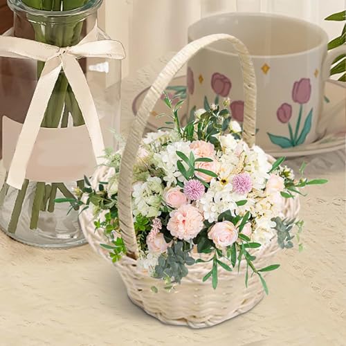 Korb Blumenmädchen Hochzeit - Blumenkörbchen Für Zum Blumen Streuen - Mini Geflochtene Körbchen Mit Griffen Tragbar Langlebig Bequem Zu Halten Für Fotografie Aufbewahrung Gegenstände Korb Blumenmädchen Hochzeit - Blumenkörbchen Für Zum Blumen Streuen - Mini Geflochtene Körbchen Mit Griffen Tragbar Langlebig Bequem Zu Halten Für Fotografie Aufbewahrung Gegenstände von Generisch