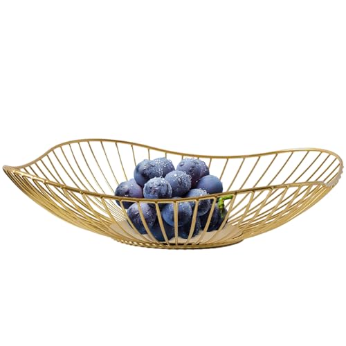 Korb Für Früchte - Künstlerische Metalldraht -Snacks Korb - Eisenfruchtkorb | 31x11.5x7cm Draht Schüssel Metall Korb | Hohlloch-Lebensmittelkorb Für Zitrone, Erdbeer, Banane Und Andere Frü von Generisch