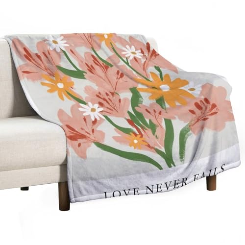 Korinther 13 Aquarell Christliches Zitat Vier Jahreszeiten Universal Sofadecke Schlafzimmer Decke Überwurfdecke Decken weich leicht 100 x 130 cm von Generisch