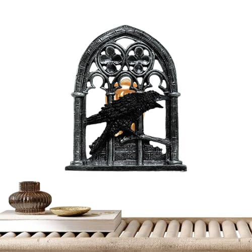 Krähen Lampe - Gruselige Raben Wandleuchte Halloween Deko - Nachtlicht Wohndekor Für Feiertage Schlafzimmer Nachttisch Terrasse von Generisch
