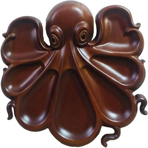 Kraken Design Octopus Charcuterie Platte – Serviertablett aus Holz für stilvolle Zusammenkünfte von Generisch