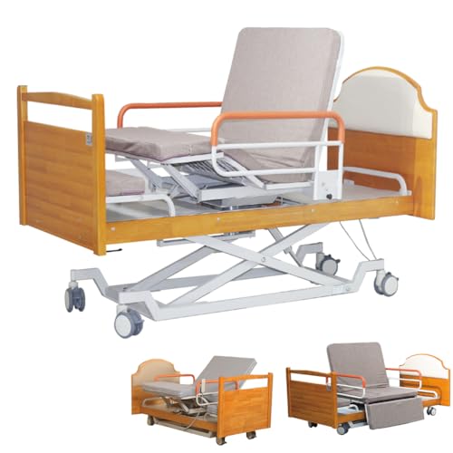 Krankenhausbett mit 5 Funktionen, höhenverstellbar, mit Drehfunktion, elektrisch, medizinische Betten mit leisen Rädern, Matratze, bis zu 205 x 98 x 59 cm Krankenhausbett mit 5 Funktionen, höhenverstellbar, mit Drehfunktion, elektrisch, medizinische Betten mit leisen Rädern, Matratze, bis zu 205 x 98 x 59 cm von Generisch