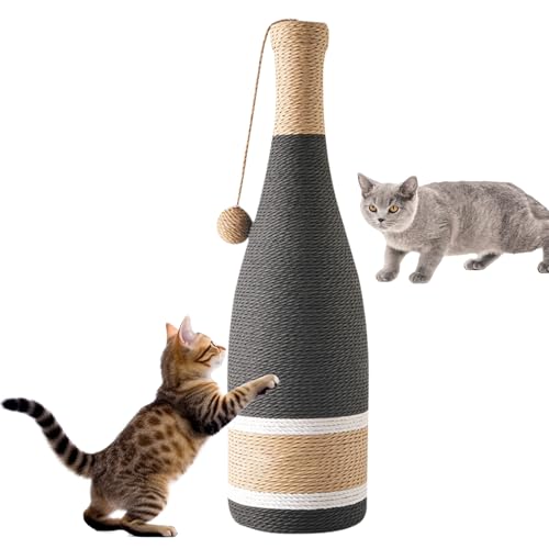 Kratzen von Katzen im Innenbereich, Katzenkratzer Post | Vertikaler Scrather mit interaktivem Ball, Weinflaschendesign, multifunktionales interaktives Unterhaltungsspielzeug resistent gegen Kratzen von Katzen im Innenbereich, Katzenkratzer Post | Vertikaler Scrather mit interaktivem Ball, Weinflaschendesign, multifunktionales interaktives Unterhaltungsspielzeug resistent gegen von Generisch