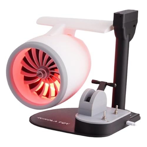 Kreativer Turbo-Desktop-Ventilator mit Licht, verstellbarer Flugzeugventilator mit Spray, Jet-Motor-Modellbausatz mit Luftbefeuchtungsspray, starker Luftstrom, geräuscharm, 3D-Druck, elektronische von Generisch