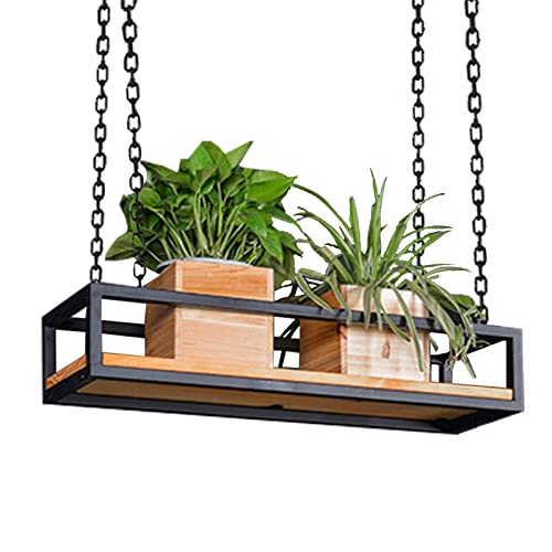 Kreatives Deckenregal Pflanzenständer – Holz & Metall Hängender Blumentopfregal, schwimmendes Geländer, Lagerregal für Zuhause, Bar, Dekoration, Größen: 60/80/100/120/140 cm, 100 x 25 x 15 cm Kreatives Deckenregal Pflanzenständer – Holz & Metall Hängender Blumentopfregal, schwimmendes Geländer, Lagerregal für Zuhause, Bar, Dekoration, Größen: 60/80/100/120/140 cm, 100 x 25 x 15 cm von Generisch