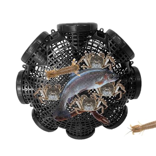 Krebsreuse Reusen Für Fischfang Fischreuse Köder Fischreuse Falle Mit 3/6/8 Löchern, Abnehmbare Fischfalle Mit Fixierschnalle, Tragbar Fischereinetz Für Hummer, Tigerschnegel, Krebsen, Krabben von Generisch