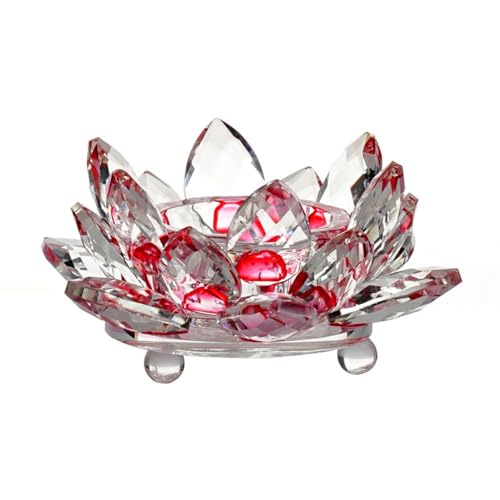 Kristall-Lotus-Teelichthalter – Lotusblumen-Ornamente, Teelichthalter für Tischdekoration, Hochzeit, Feng Shui-Dekoration (Stil 1) von Generisch
