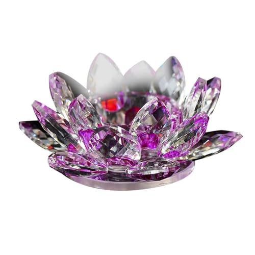 Kristall-Lotus-Teelichthalter – Lotusblumen-Ornamente, Teelichthalter für Tischdekoration, Hochzeit, Feng Shui-Dekoration (Stil 7) von Generisch