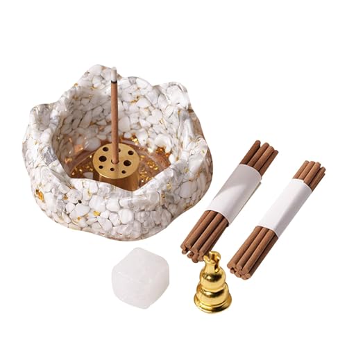 Kristall-Räucherstäbchenbrenner, Blumen-Räucherstäbchenhalter,Blumen-Räuchertablett, Aschenfänger | Natürlicher handgefertigter Räucherbrenner Aschenbecher für Yoga, Spa-Raum von Generisch