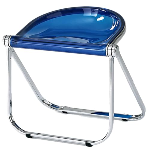 Kristallklarer Acryl-Klappstuhl - Verdickter Armlehnen-Esszimmerhocker für Zuhause, Büro, Wohnzimmer & Außenbereich - Stilvoller & Platzsparender Barhocker von Generisch