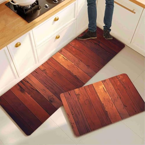 KüChenteppich Waschbar Rutschfest 2 Set Super absorbierend Rutschfestes Küchenmatten Teppich Läufer Küche Flur Set Küchenläufer Küche Teppich Hölzern Fußmatte Küchen Teppiche 90x140cm+90x270cm 14-1407 KüChenteppich Waschbar Rutschfest 2 Set Super absorbierend Rutschfestes Küchenmatten Teppich Läufer Küche Flur Set Küchenläufer Küche Teppich Hölzern Fußmatte Küchen Teppiche 90x140cm+90x270cm 14-1407 von Generisch