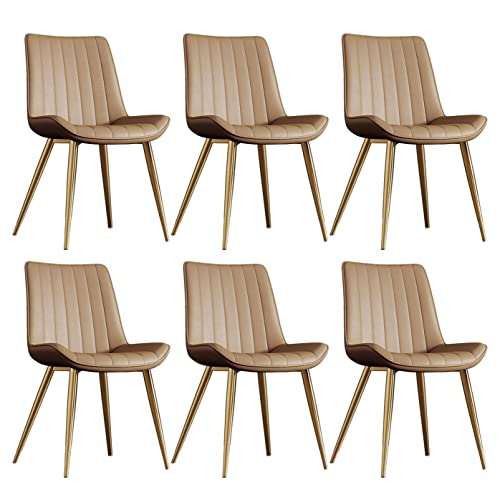 Küchen-Esszimmerstühle 6er-Set – wasserdichte Seitenstühle aus PU-Leder mit Metallbeinen für Esszimmer, Wohnzimmer und Lounge von Generisch