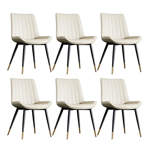 Küchen-Esszimmerstühle 6er-Set – wasserdichte Seitenstühle aus PU-Leder mit Metallbeinen für Esszimmer, Wohnzimmer und Lounge Küchen-Esszimmerstühle 6er-Set – wasserdichte Seitenstühle aus PU-Leder mit Metallbeinen für Esszimmer, Wohnzimmer und Lounge von Generisch
