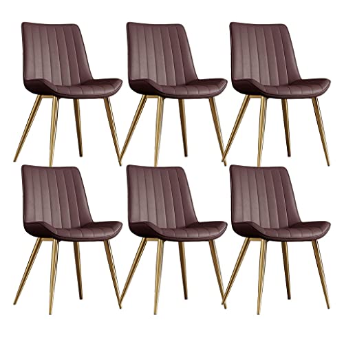 Küchen-Esszimmerstühle 6er-Set – wasserdichte Seitenstühle aus PU-Leder mit Metallbeinen für Esszimmer, Wohnzimmer und Lounge von Generisch
