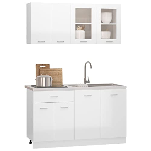 Küchen-Glasschrank-Set zur Wandmontage, mit Regal, Mikrowellen-Schublade und Spülbeckenboden, Geschirrspülerschrank, Holzwerkstoff, Schwarz Küchen-Glasschrank-Set zur Wandmontage, mit Regal, Mikrowellen-Schublade und Spülbeckenboden, Geschirrspülerschrank, Holzwerkstoff, Schwarz von Generisch