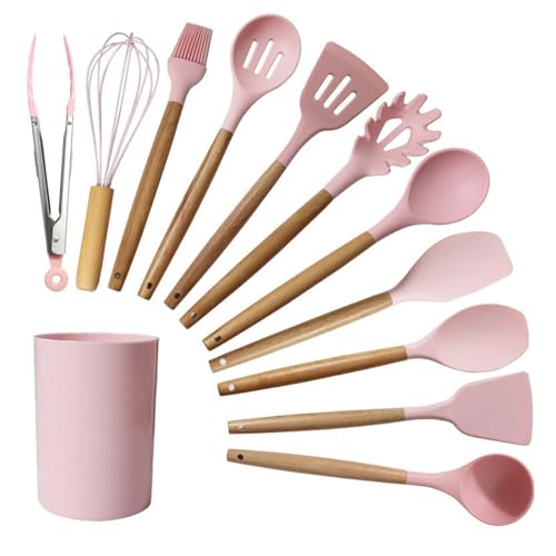 Küchen-Kochgeschirr-Set, 12 Stk. Silikon-Spatel-Set mit Halter, Holzgriff-Gadgets-Utensil-Sets Küchen-Kochgeschirr-Set, 12 Stk. Silikon-Spatel-Set mit Halter, Holzgriff-Gadgets-Utensil-Sets von Generisch