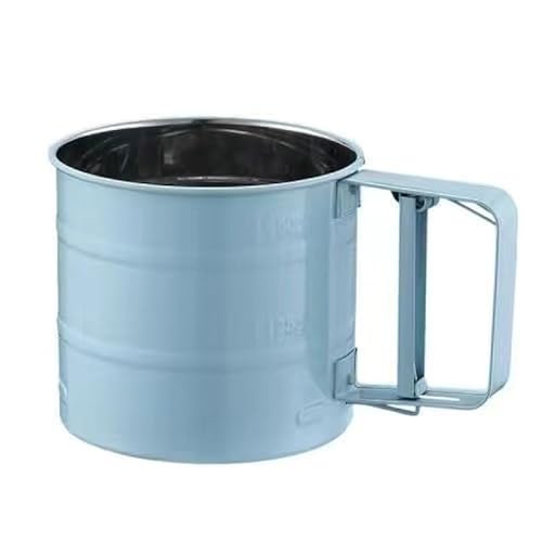 Küchen-Mehl-Sieb Edelstahl-Mehl-Sieb für das Backen von Hand halbautomat ische Zuckersifter-Pulver-Shaker-Griff-Messbecher-Werkzeug zum Backen von Generisch