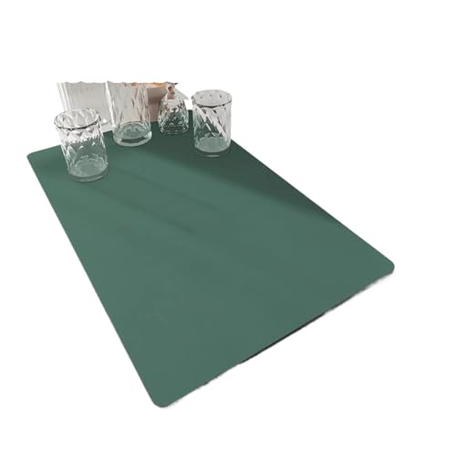 Küchenarbeitsplatte, super saugfähige Matte, Kaffee-Geschirr-Abtropfmatte, rutschfest, schnell trocknend, Geschirr, Wasserhahn, Tischset (dunkelgrün, 30 x 40 cm) von Generisch