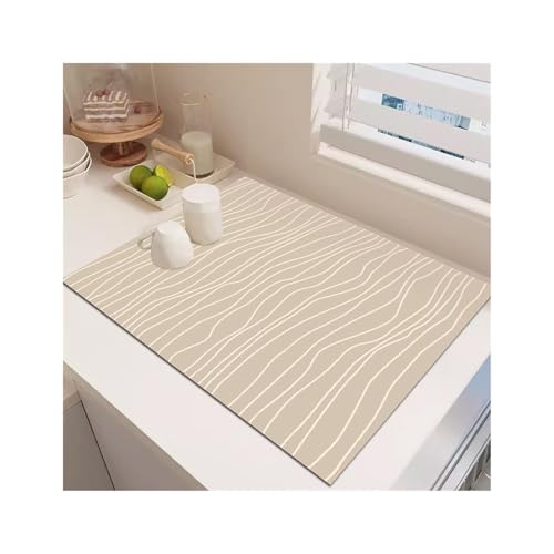 Küchenarbeitsplattenmatte, multifunktionale Drainage, Wasseraufnahme und Kontrolle, Schreibtisch-Teetassenmatte (braun, 50 x 80 cm) von Generisch