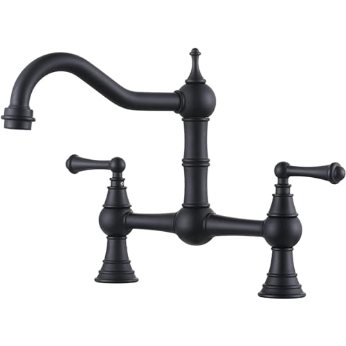 Küchenarmatur Messing Brücke Spüle Wasserhahn mit Seitensprüher für Küchenspüle von Generisch