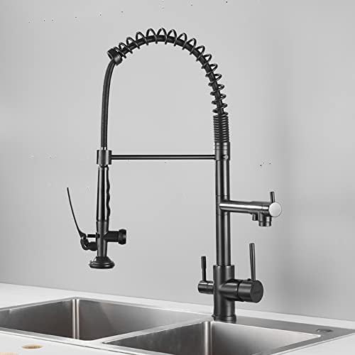 Küchenarmatur mit 3 Funktionen, mit ausziehbarem Sprühkopf, schwenkbarem Auslauf, Wasserfilter und Luftreiniger, elegante Mischbatterie für moderne Küchen, Schwarz Küchenarmatur mit 3 Funktionen, mit ausziehbarem Sprühkopf, schwenkbarem Auslauf, Wasserfilter und Luftreiniger, elegante Mischbatterie für moderne Küchen, Schwarz von Generisch