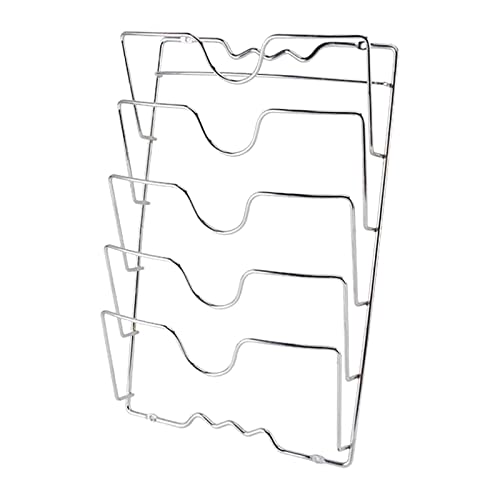 Küchenbuffet Schrank Mit Arbeitsplatte Multifunktionales Küchenzubehör Topfabdeckungsregal An der Wand befestigtes Topfabdeckungs-Lagerregal Schneidebrett-Lagerregal Hängeregal (Silver, One Size) von Generisch